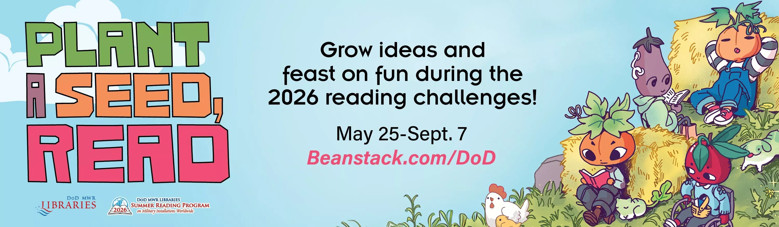 Participate in DoD Summer Reading 2026 by visiting beanstack.com/dod.